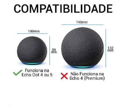 Imagem de SUPORTE de EMBUTIR NO TETO  Preto Alexa Echo Dot 4 & 5 - Redondo