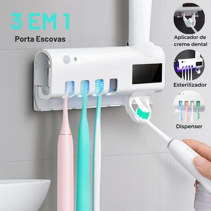 Imagem de Suporte de Escovas de Dentes com Esterilizador UV  Dispenser Automático e Alta Performance