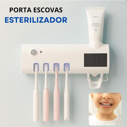 Imagem de Suporte de Escovas de Dentes com Esterilizador UV  Dispenser Automático e Alta Performance