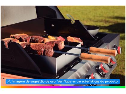 Imagem de Suporte de Espeto para Churrasqueira Inox 