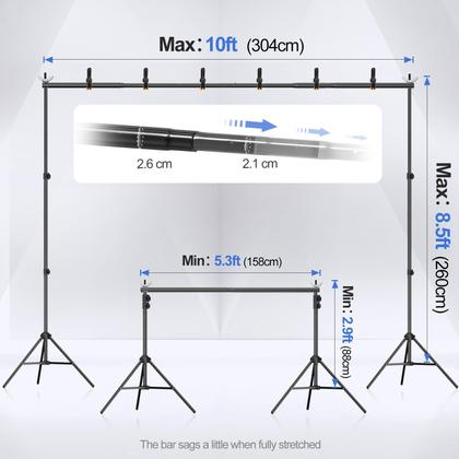 Imagem de Suporte de fundo EMART Photo Studio de 3 x 2,6 m com acessórios