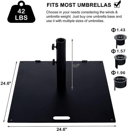 Imagem de Suporte de guarda-chuva Sundale Outdoor Movable Rolling 19 kg em aço