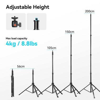 Imagem de Suporte de luz SMALLRIG RA-S200 para fotografia: 200 cm, 4 kg de carga