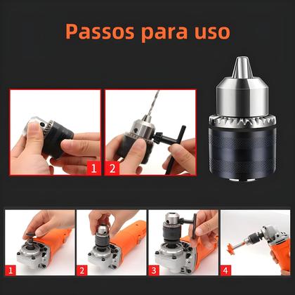 Imagem de Suporte de Mandril de 10mm para Rebarbadora - Adaptador de Broca Elétrica