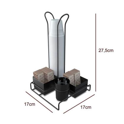 Imagem de Suporte De Mesa Black Para Sachê Com Porta Copos - Stolf