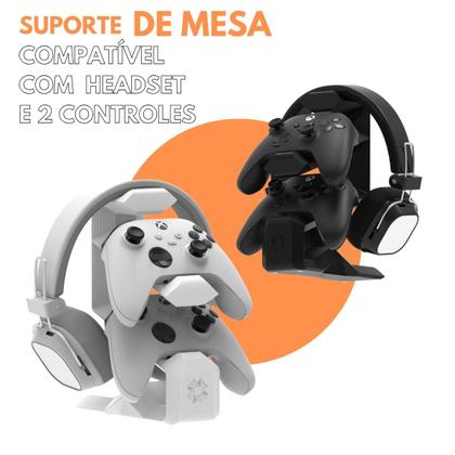 Imagem de Suporte de Mesa Compatível Com HeadSet e 2 Controles do Xbox ou PlayStation - ARTBOX3D
