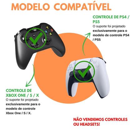Imagem de Suporte de Mesa Compatível Com HeadSet e 2 Controles do Xbox ou PlayStation - ARTBOX3D