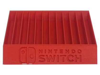 Imagem de Suporte de Mesa compativel com Jogos Nintendo Switch - 12 Jogos - Vermelho - Impressão 3D