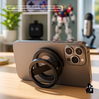Imagem de Suporte de Mesa Magnético Nerdcase Dobrável em Metal, Para Celular