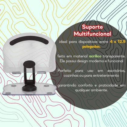 Imagem de Suporte de Mesa Para Celular Acrílico Rotação 360 Universal