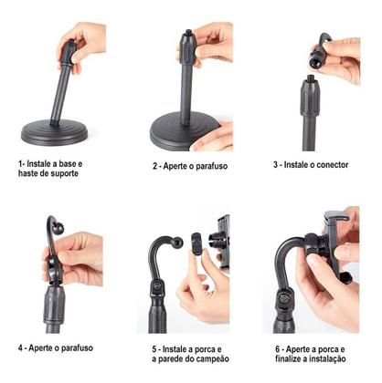 Imagem de Suporte De Mesa Para Celular Smartphone Articulável 360
