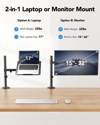 Imagem de Suporte de mesa para laptop HUANUO para notebooks de 17 polegadas ou monitores de 15” -32”