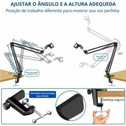 Imagem de Suporte de mesa para microfones articulados ajustavel 