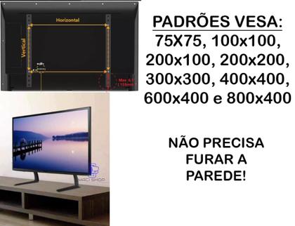 Imagem de Suporte De Mesa Para Tv Base 36 A 75 Lcd Led oled qled Universal Samsung LG Tcl Philips 42 43 48 50 55 58 60 65 70 75 Polegadas