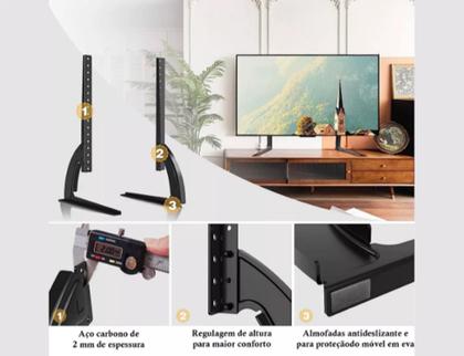 Imagem de Suporte De Mesa Para Tv Base 36 A 75 Lcd Led oled qled Universal Samsung LG Tcl Philips 42 43 48 50 55 58 60 65 70 75 Polegadas