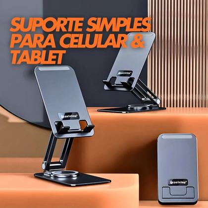 Imagem de Suporte de Mesa Preto Celular Ajustável Articulado Tripé Base