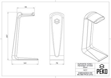 Imagem de Suporte De Mesa Tamanho 25 Cm Para Fone De Ouvido Headfone