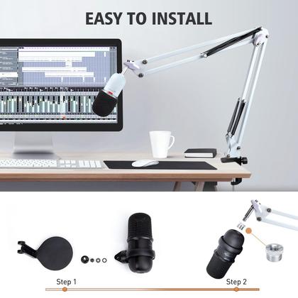 Imagem de Suporte de microfone Boom Arm para HyperX SoloCast White da SUNMON