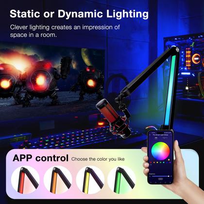 Imagem de Suporte de microfone Boom Arm SUNMON RGB Light para HyperX QuadCast