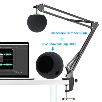 Imagem de Suporte de microfone com pára-brisas de espuma para Blue Snowball da SUNMON