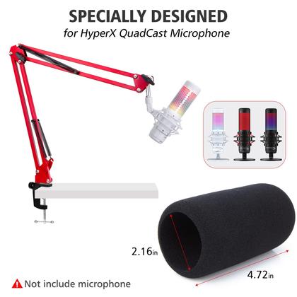 Imagem de Suporte de microfone SUNMON HyperX QuadCast Boom Arm com pára-brisas