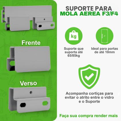 Imagem de Suporte De Mola Aérea 65/85Kg Para Porta Vidro Ipec F3/F4