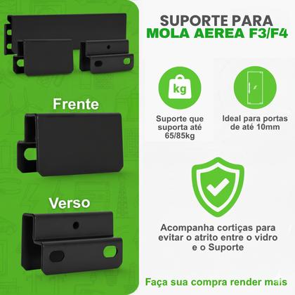 Imagem de Suporte De Mola Aérea 65/85Kg Para Porta Vidro Ipec F3/F4