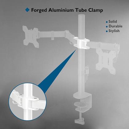 Imagem de Suporte de Monitor Duplo BONTEC - Branco - para Monitores LED/LCD de 13 a 27"