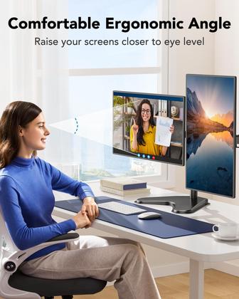 Imagem de Suporte de monitor duplo HUANUO Free-Standing para 2 telas de 32"