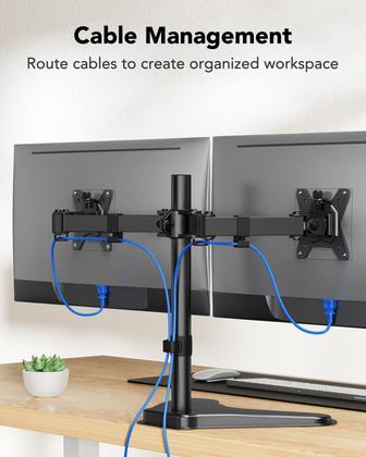 Imagem de Suporte de monitor duplo HUANUO Free-Standing para 2 telas de 32"