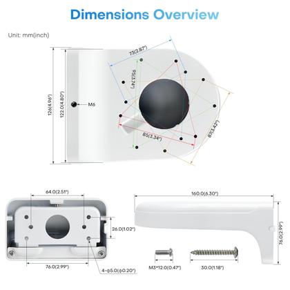 Imagem de Suporte de montagem em parede VALUCAM VC-EDI04EG1-IA para câmera dome