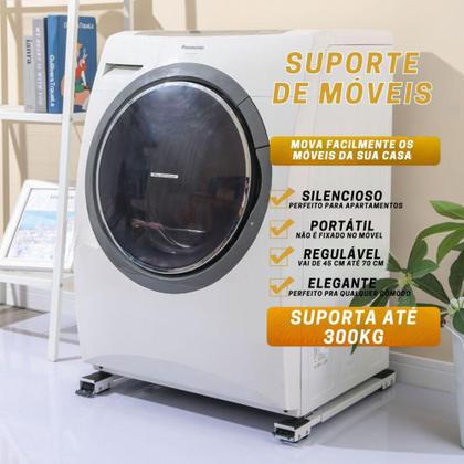 Imagem de Suporte de Móveis Universal com Regulagem Rodinha Instalação Fácil e Rápida - Petrin