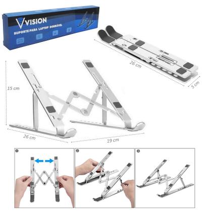 Imagem de Suporte De Notebook Articulado Aluminio Dobrável Ergonomico - Vision