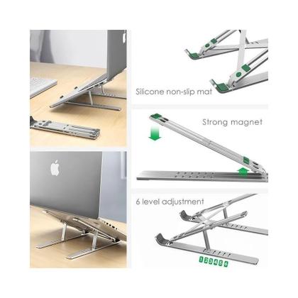 Imagem de Suporte De Notebook Laptop Ergonômico Base Regulável Mesa Reliza BRANCO