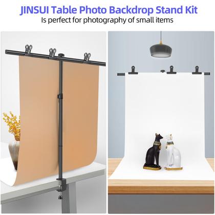 Imagem de Suporte de pano de fundo JINSUI em forma de T 90x100cm com braçadeiras