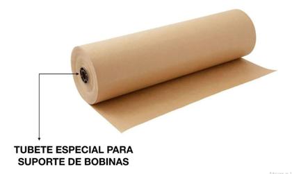 Imagem de Suporte de papel 40cm + 1x bobina 40cm 200 metros papel kraft puro balcão mesa loja comércio embrulho