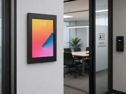 Imagem de Suporte De Parede Antifurto Para Tablet  Moldura Em Aço Reforçado Compatível Com Samsung, Ideal Para Lojas, Totens e Atendimento