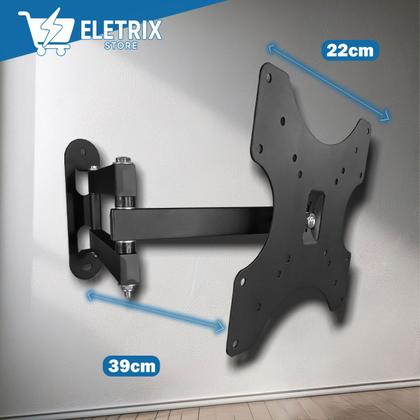 Imagem de Suporte de Parede Articulado Retrátil para TV 14 42 compatível Smart TV LED, LCD, VESA Universal