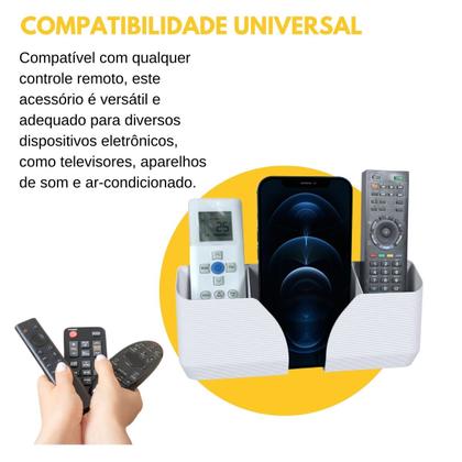 Imagem de Suporte de Parede com Compartimento Triplo Para Controle Remoto TV ou Ar Condicionado e Celular - ARTBOX3D