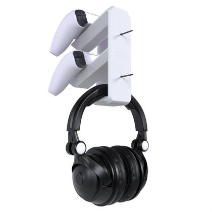 Imagem de Suporte de Parede Compatível Com HeadSet e 2 Controles do Xbox ou PlayStation - ARTBOX3D