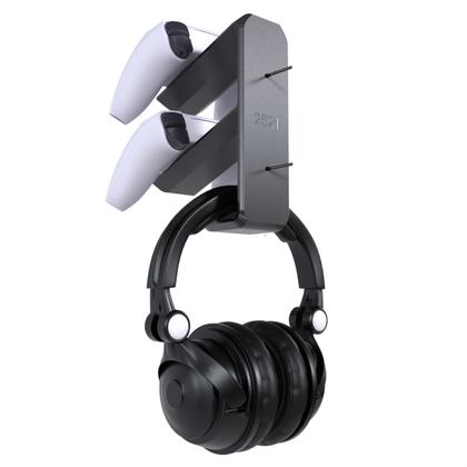 Imagem de Suporte de Parede Compatível Com HeadSet e 2 Controles do Xbox ou PlayStation - ARTBOX3D