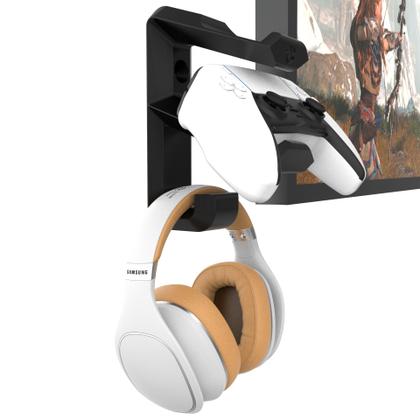 Imagem de Suporte de Parede Compatível Com HeadSet e 2 Controles do Xbox ou PlayStation - ARTBOX3D