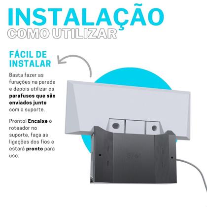 Imagem de Suporte de Parede Compatível com Modem Roteador Wi-Fi e Fonte Starlink 3ª Geração