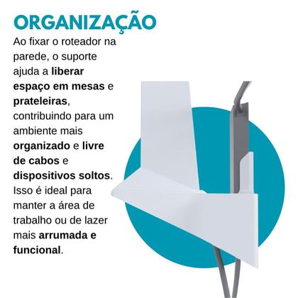 Imagem de Suporte de Parede Compatível com Roteador Internet Modem Wi-Fi Starlink 2ª Geração