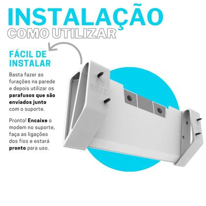 Imagem de Suporte de Parede Compatível com Roteador Modem Internet Wi-Fi Starlink 3ª Geração