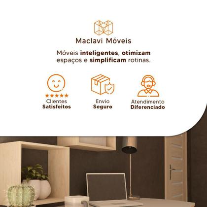 Imagem de Suporte de Parede em MDF e Madeira para Microondas e Forno na cor preta
