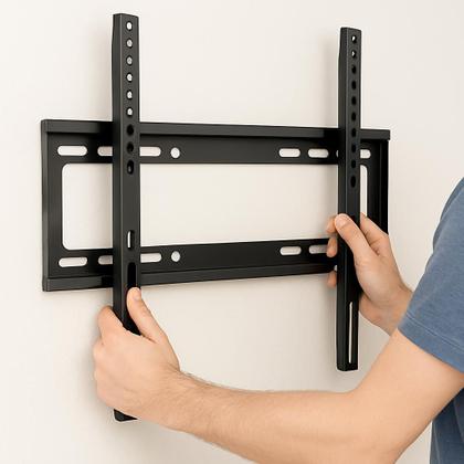 Imagem de Suporte de Parede Fixo Slim para TV 23 a 63 Polegadas Universal Kit com 2 Unidades Aço Reforçado Até 50 Kg