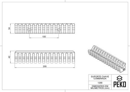 Imagem de Suporte De Parede Para 14 Chaves Combinadas Ferramentas