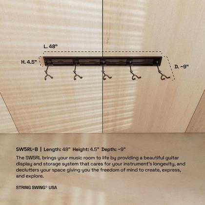 Imagem de Suporte de Parede para 5 Guitarras String Swing - Com Ganchos Acolchoados
