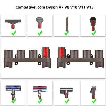 Imagem de Suporte De Parede Para Aspirador Dyson V7 V8 V10 V11 V12 V15 - Organizador De Acessórios